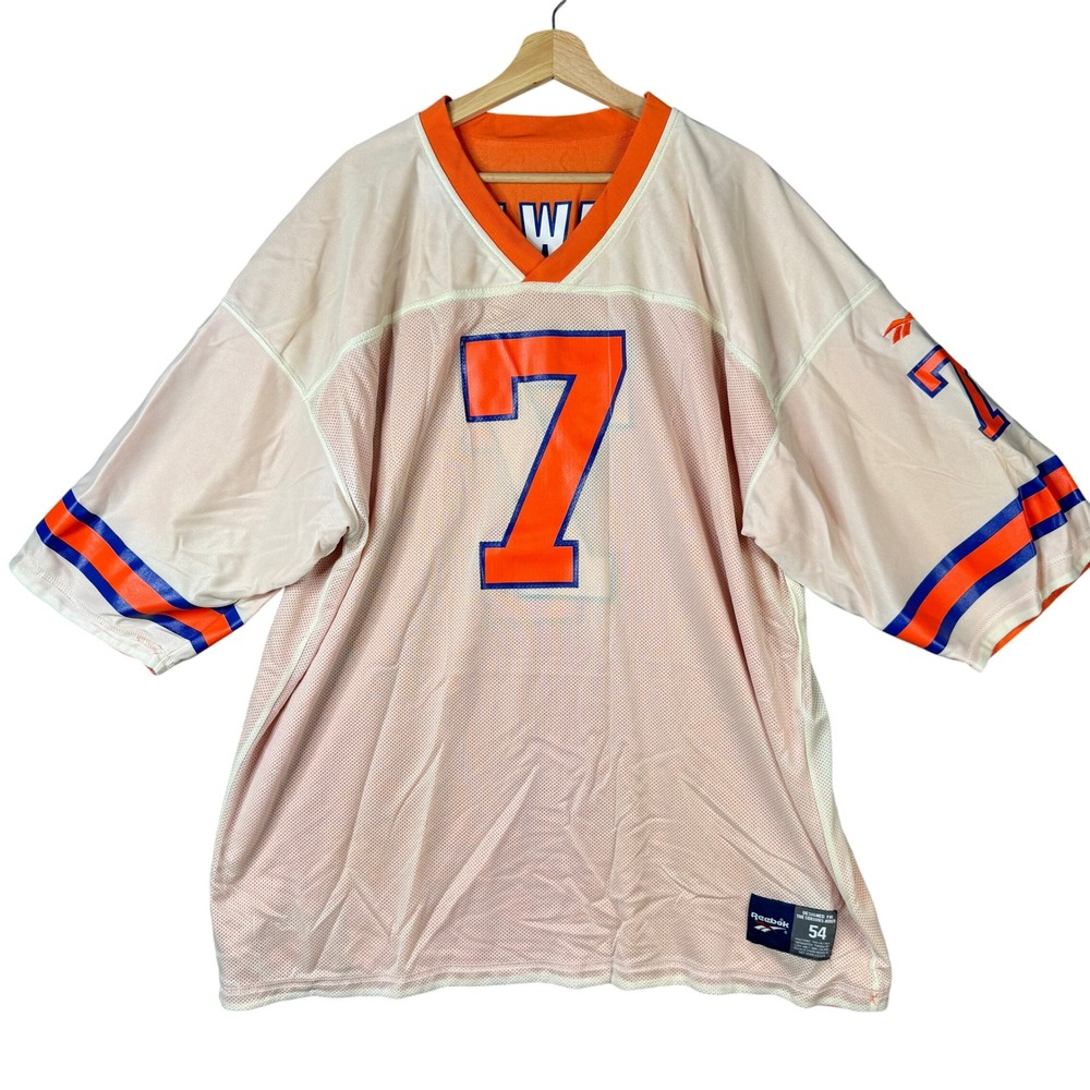 Reebok John Elway Denver Broncos Reversible Jersey Orange White Size 54